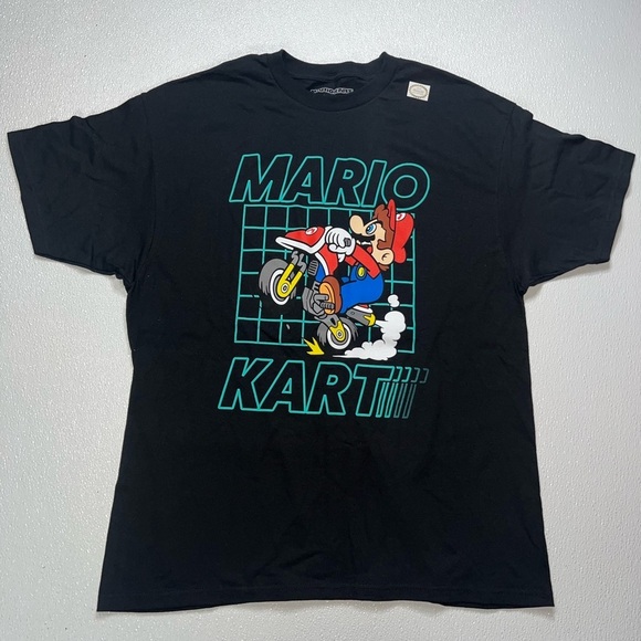 Mario Kart Motorcycle Grid T-Shirt Black Size XL NWT - Picture 3 of 8